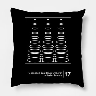 Luciferian Towers - Minimalist Graphic Design Artwork Pillow