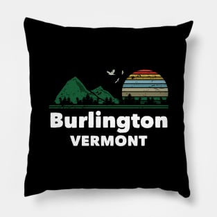 Mountain Sunset Flying Birds Outdoor Burlington Vermont Pillow