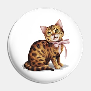 Coquettish Bengal Cat Pin