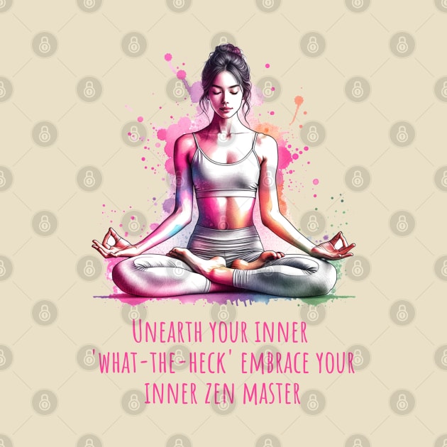 Funny yoga quote, Unearth your inner what-the-heck Embrace you inner zen master by O.M.Art&Yoga