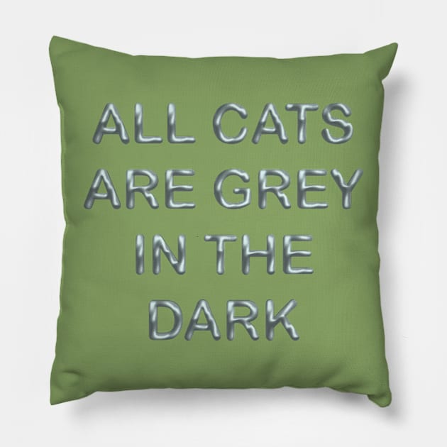 All cats are grey in the dark Pillow by desingmari