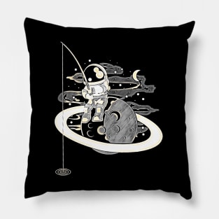 Astronaut Fishing • Funny And Cool Sci-Fi Cartoon Drawing Design Great For Any Occasion And For Everyone Pillow