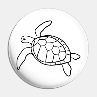 Stick drawn sea turtle Pin