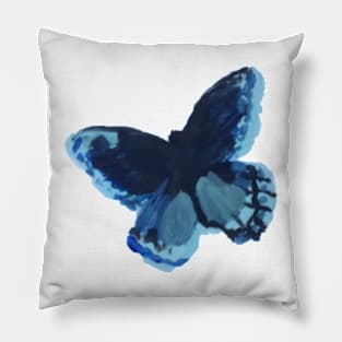 Black and Blue Butterfly Pillow