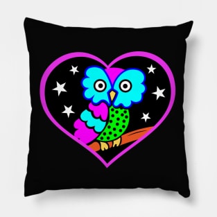 Cute Owl Valentine Heart Pillow