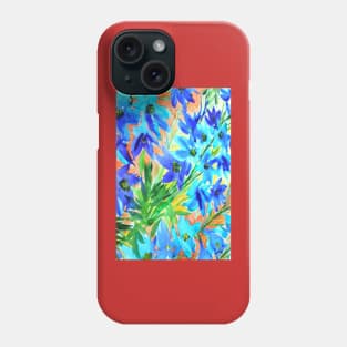 Delphinium Flowers Pattern Watercolor Painting Phone Case