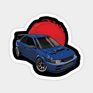 Japanese Classic Gc8 Blue Rising Sun Car Magnet