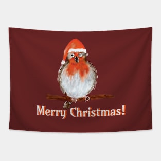 Christmas Robin - Merry Christmas Tapestry