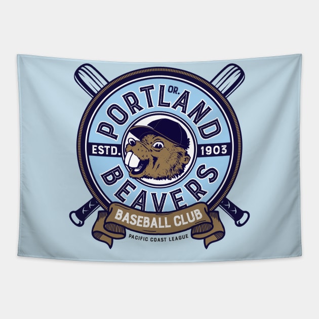 Portland Beavers Tapestry by MindsparkCreative