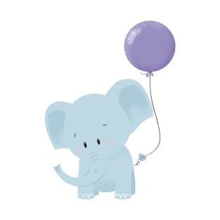 Party Cute Baby Elephant with Air Balloon T-Shirt