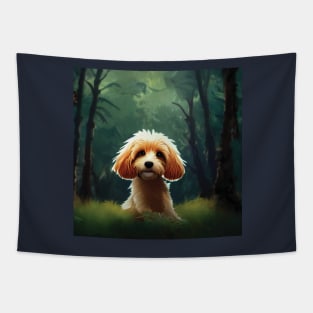 Cocker Spaniel puppy dog in the woods Tapestry