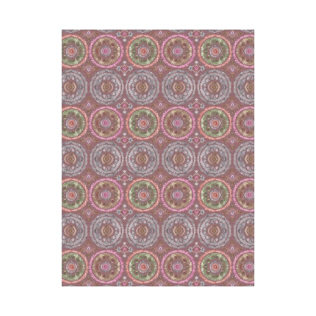 Medallion boho magenta brown by Remotextiles