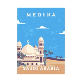 Medina, Saudi Arabia - Retro travel minimalist poster T-Shirt