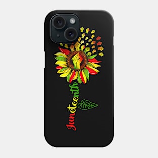 Juneteenth Sunflower Fist Black History African American Phone Case