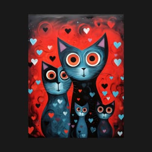 Whimsical Valentines Day Cats T-Shirt