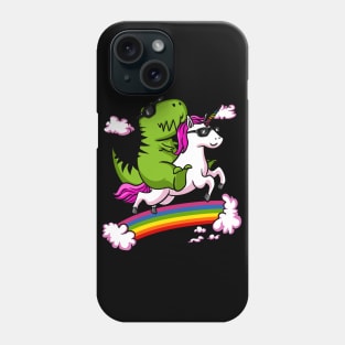 T-Rex Dinosaur Riding Unicorn Phone Case