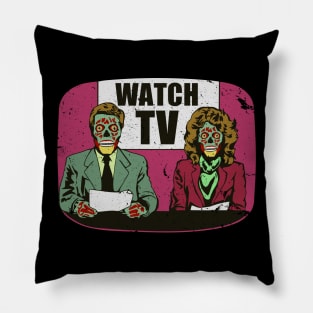 They Live! Obey, Consume, Buy, Sleep, No Thought and Watch TV Pillow