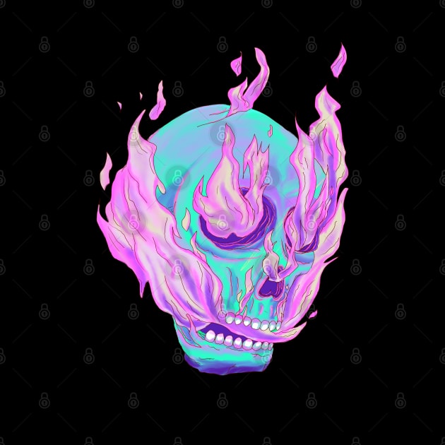 Skull on fire with purple variant color by galvek