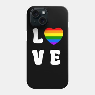 Love Rainbow Heart White Phone Case