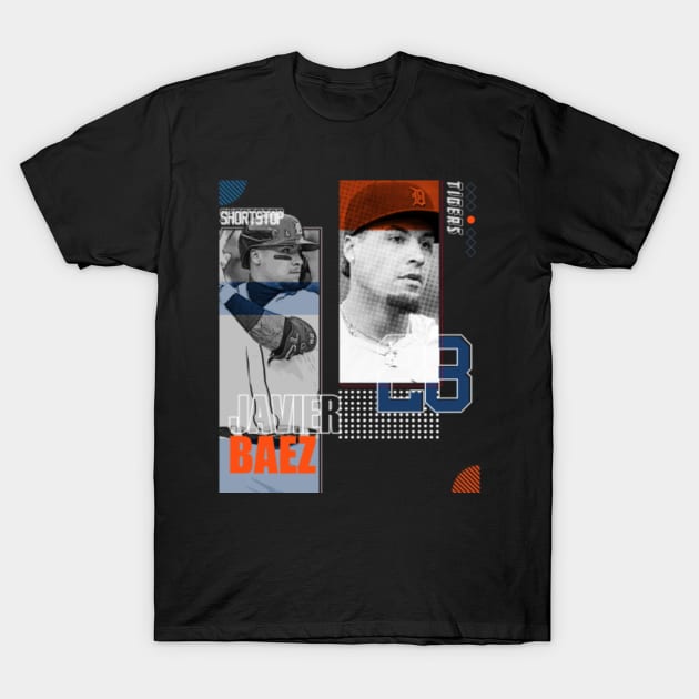 Javier Baez baseball Paper Poster Tigers 7 - Javier Baez - T-Shirt