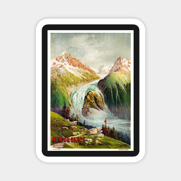 Giclee Print: Mer de Glace (Sea of Ice) Glacier, Mont Blanc (Savoie) Alps, France, Prime Samaritaine Paris by Hugo D'Alesi : Magnet by Donkeh23