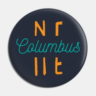 Columbus Nebraska City Typography Pin