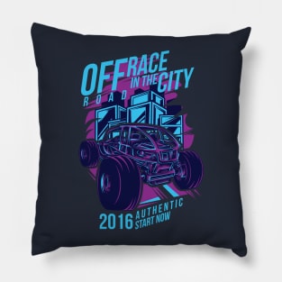 Off Road Race in the City Pillow