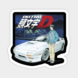 Initial D FC RX7 Stage 1 Drifting - Ryosuke Takahash RedSuns night drive anime Magnet