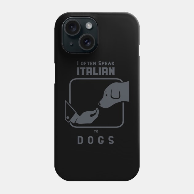 Funny Italian hand gesture and a dog, dark ink Phone Case by croquis design