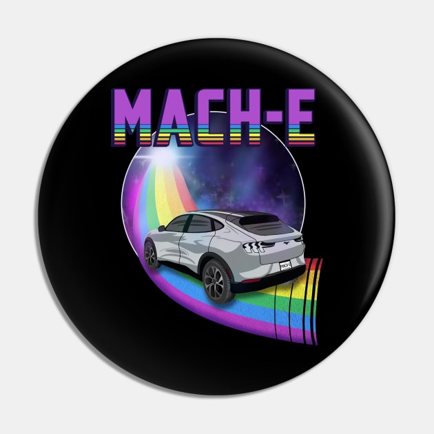 Mach-E Rides the Rainbow Galaxy in Iconic Silver Pin by zealology