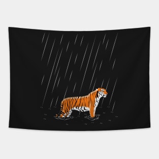 Tiger in the rain Tapestry