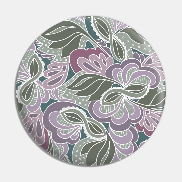 Sage Blush Floral Pattern Pin by cottoncanvas