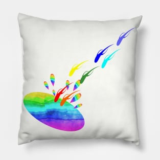 Rainbow Fish Art Pillow