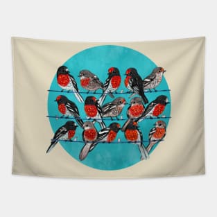 Red Robins Tapestry