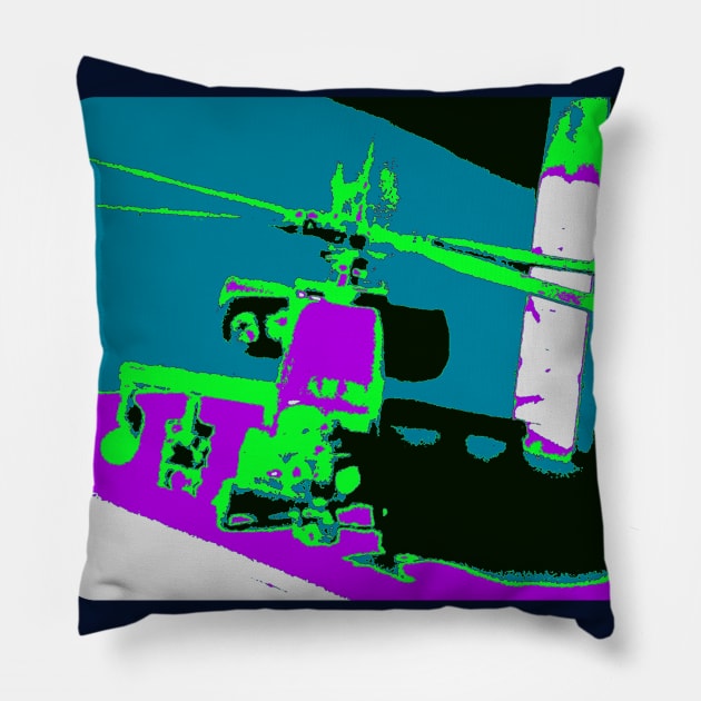 Apache Helicopter Art Poster Pillow by Retropenguin