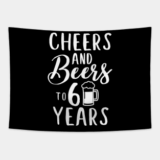 Cheers and beers to 60 years funny design Tapestry