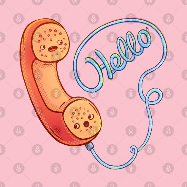 Vintage Phone saying Hello by Hoda Hefzy 