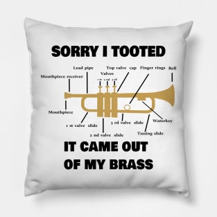 Funny Trumpet Sarcastic Trumpet Player Jazz Band Trombone Pillow