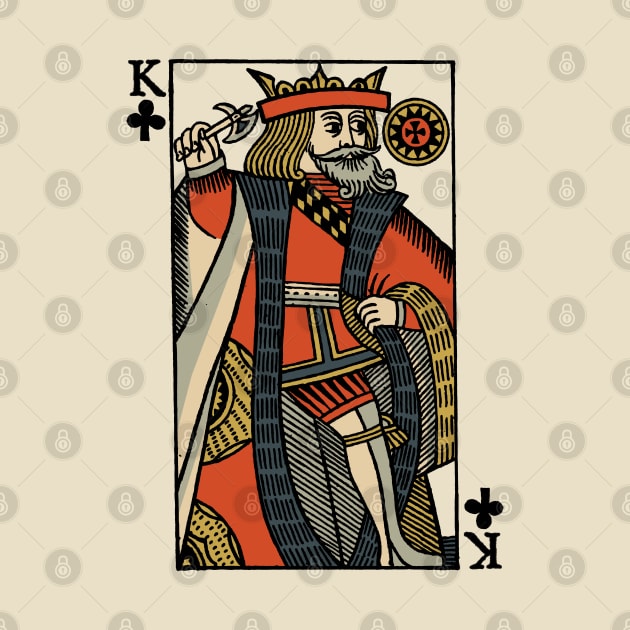 Original Standard Character of Playing Card King of Clubs by KewaleeTee