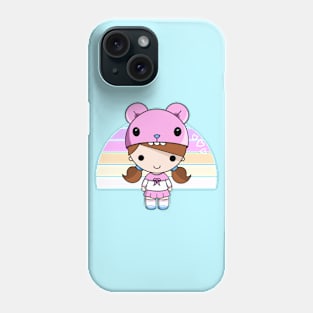 Kawaii Girl in Pink and Rainbow Phone Case