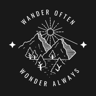 Wander often, wonder always T-shirt print | Travel and Adventures T-Shirt