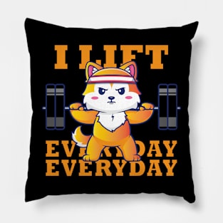 I Lift Everyday Cute Fox Gym Motivation | Limited Edition Pillow