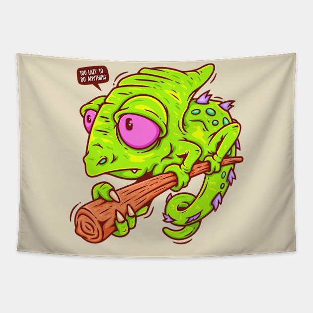 Sad Chameleon Tapestry by Mako Design 