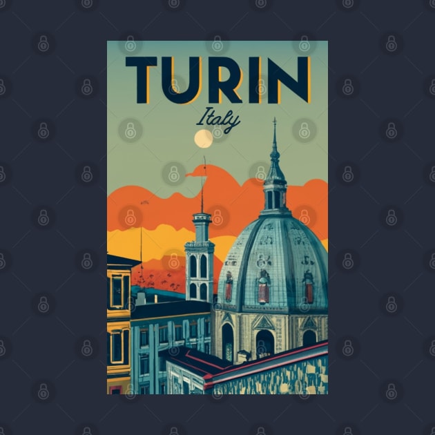 A Vintage Travel Art of Turin - Italy by goodoldvintage