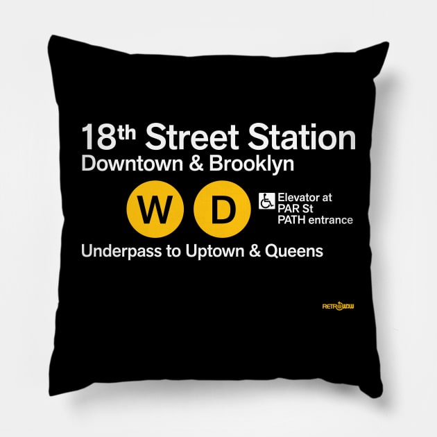 New York Street Subway Pillow by RetroWDW