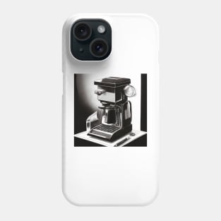 Coffee Monochrome Pointillism Brunch Machine Phone Case