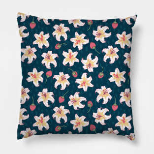 Lilies and Strawberries Pillow