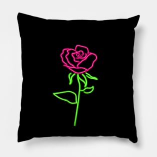 Neon Rose Pillow