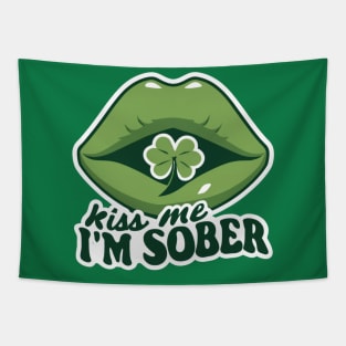 Retro Kiss Me I'm Sober Tapestry