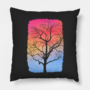 Tree Silhouette at Dawn Pillow